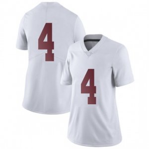 NCAA Women's Alabama Crimson Tide #4 Christopher Allen Stitched College Nike Authentic No Name White Football Jersey BB17L00PH